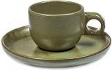 Serax - sergio herman overflade - espressokop + underkop - camo grøn - 13 ø - 4 stk.