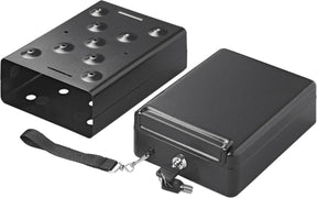 Proplus stålskab med rutsjebane - 22,5 x 16,5 x 8,5 cm - til bil, campingvogn, autocamper - pengeskab - campingvogn - sikker rejse - sikkerhed - værdigenstande - bærbar - tyverisikring - med skruer og propper - inklusive 2 nøgler - sort