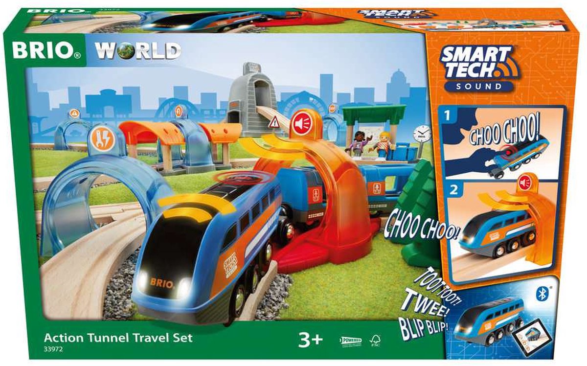Brio smart tech sound action tunnel rejsesæt - 33972