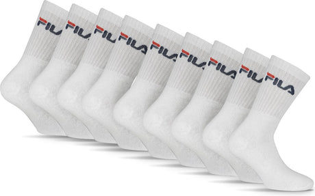 Fila tennis sportsstrømper - str. 39 42 - 9 pack - hvid