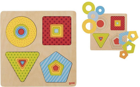 Goki Wood Layer -puslespil Geometriske former, 16 ..