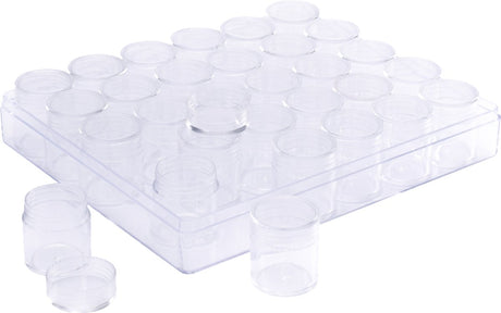 Vaessen creative compacte opbergbox – opbergdoos met deksel 16 x 13,5 x 3,5 cm - 30 potjes