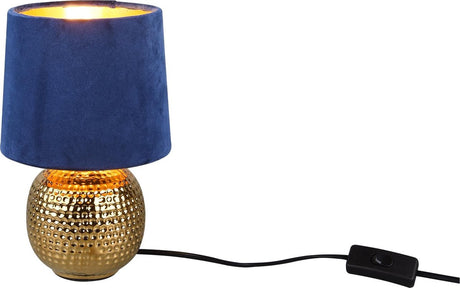 Rl live your light reality sophia - bordlampe - guld - ekskl. 1x e14 40w - ledningskontakt - blå skærm