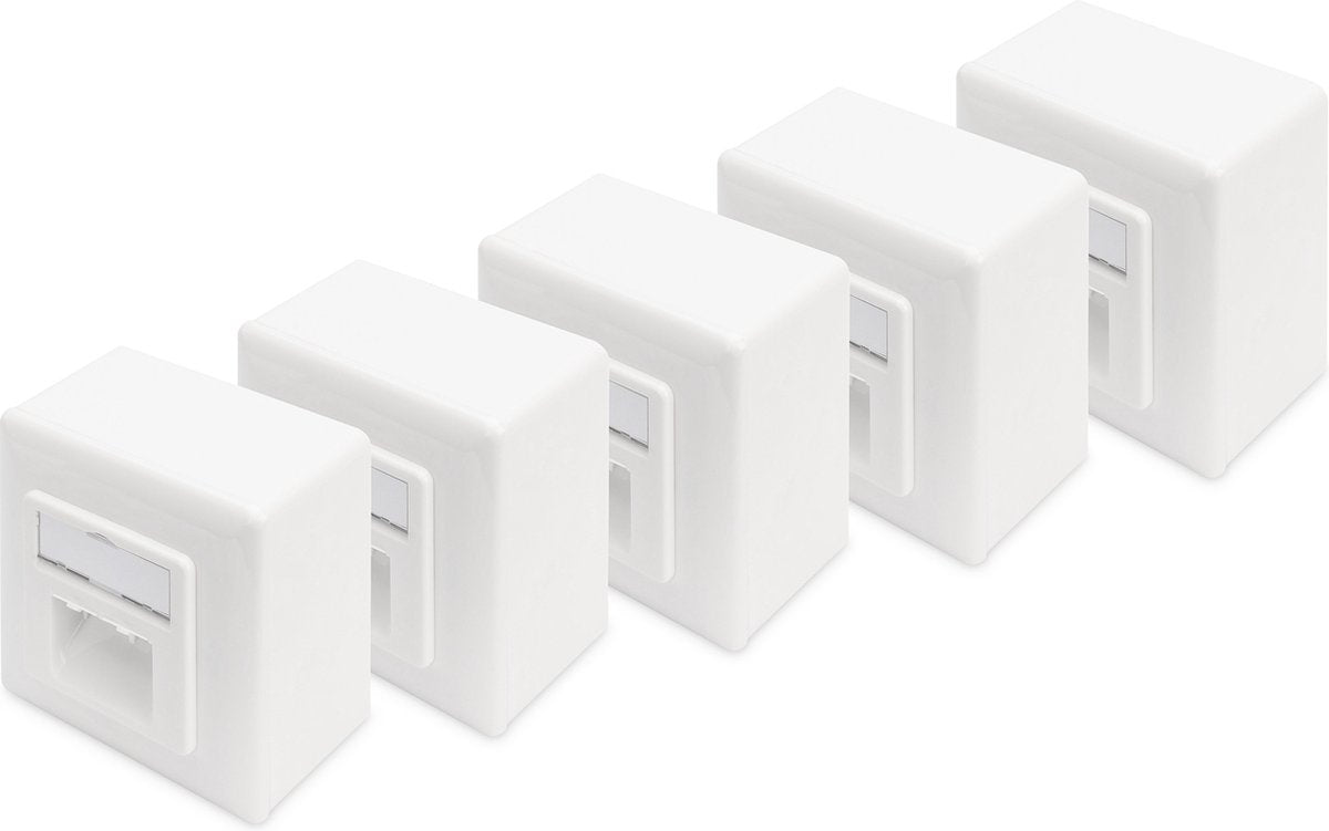 Digitus dn-9006 b5-n netværksboks overflademonteret (vægmonteret) cat 6 2 porte ren hvid 5 stk.