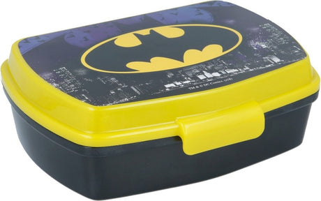 Stor batman madkasse - gul sort - bat-man madkasse