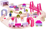 Bigjigs trætogsæt city - pink
