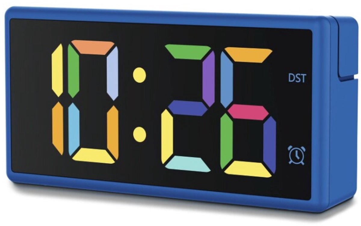 Hama vækkeur - Ibiza - flerfarvet display - USB opladningsfunktion - blå