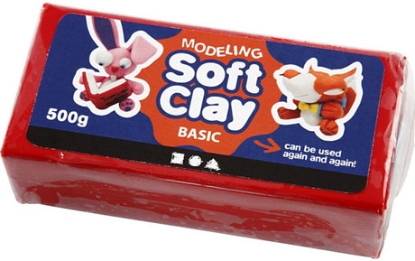 Creativ company cc blød ler 500 gr rød