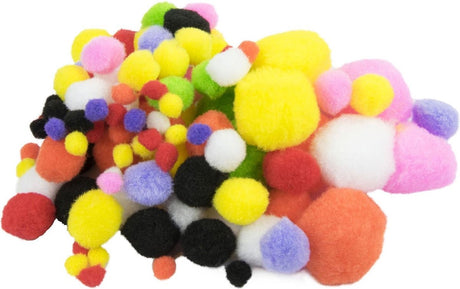 Edco farvede pomponer, 100 stk.