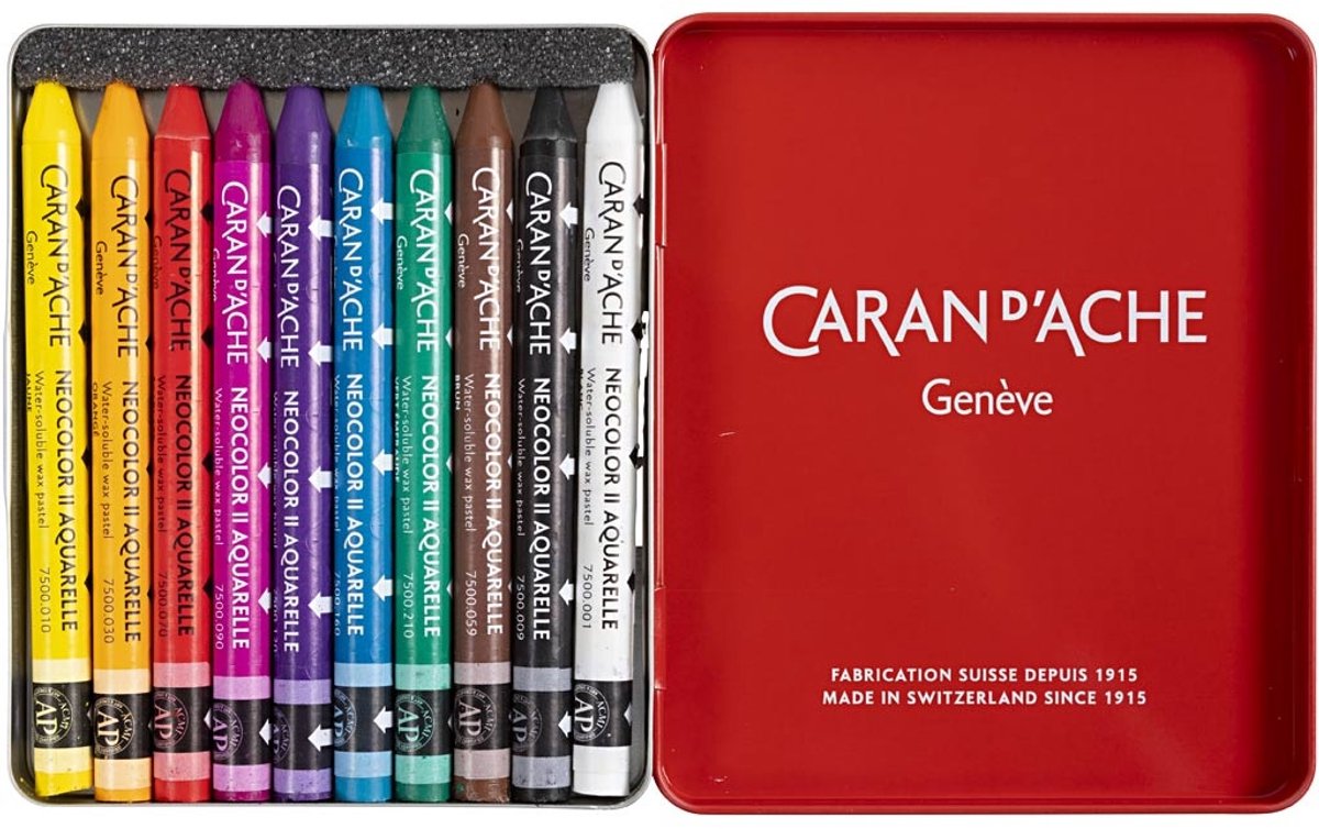 Caran d'ache - voksblyanter - neocolor -10 stk - forskellige farver