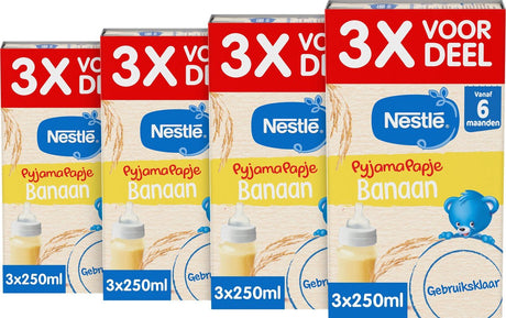 Nestlé pyjamas grød banan - babymad 6+ måneder - klar til brug - 4 stk 3 x 250ml