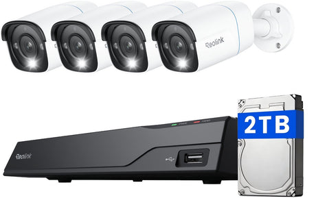 Reolink 4k uhd sikkerhedskamerasystem - poe - 8 kanals nvr med 24 7 optagelse - smart detektion - to-vejs lyd - nvs8-8mb4