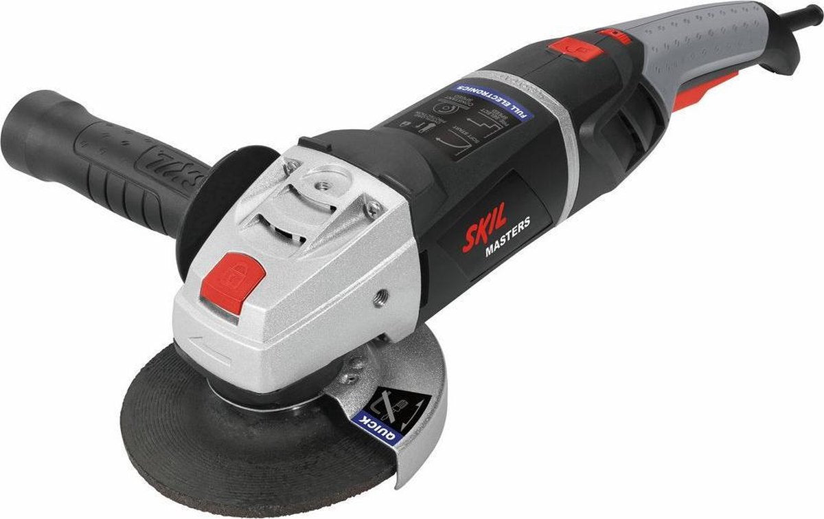 Skil vinkelsliber 125 mm - 1300w - slibeskive - slibemaskine - inklusiv taske, sidehåndtag, beskyttelsesdækselflanger - med clic system - vinkelsliber - 9412 ma