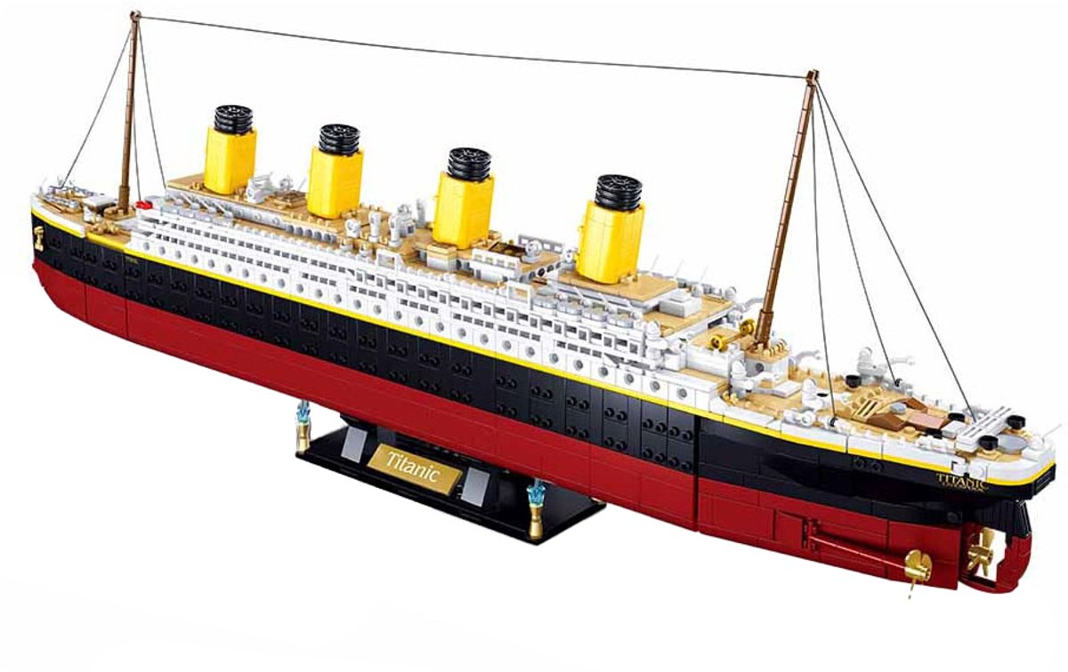 Sluban titanic ekstra stort byggelegetøj til børn fra 6 år - byggelegetøj modelbygning - byggekasse med 2401 byggeklodser - m38-b1122