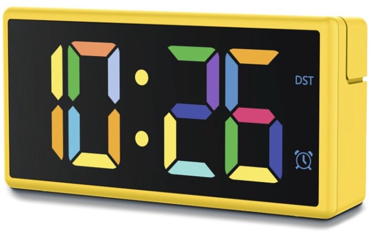 Hama vækkeur - Ibiza - flerfarvet display - USB opladningsfunktion - gul