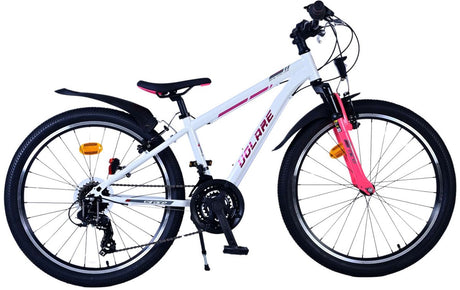 Volare xc race børnecykel - 24 tommer - hvid pink - 21 speed
