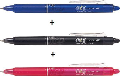 Pilot frixon ball clicker medium 3 stykker (rød, blå og sort)