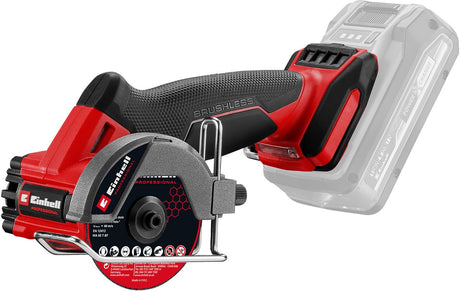 Einhell professionel akku skæremaskine tp-co 18 76-c li bl solo - power x-change - 18 v li-ion - ø76 mm - max. skæredybde: 16 mm - 20.000 t min - inkl. 1x diamantskæreskive, 3x tynd skæreskive - ekskl. batteri og oplader
