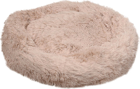 Flamingo hondenmand – donut hondenmand – kattenmand – ronde pluche mand met antislip – mand krems beige – ø70 cm