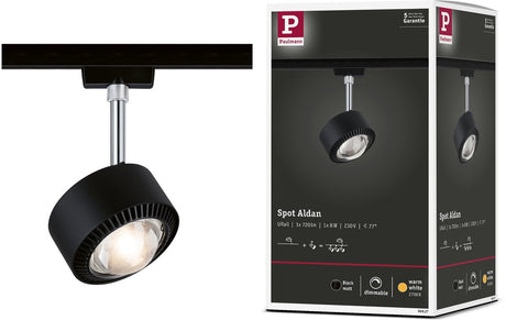 Paulmann urail rail spot aldan separat spot 498lm 8w 2700k dæmpbar 230v sort mat