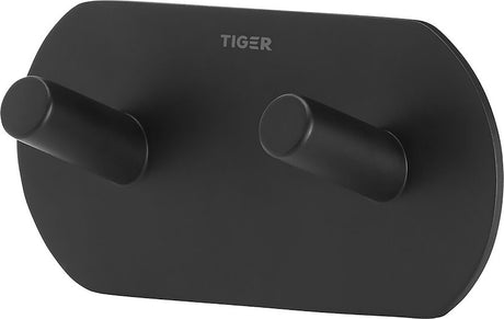 Tiger rondo - håndklædekrog dobbelt - håndklædekrog - uden boring - 3m tape - selvklæbende - mat sort