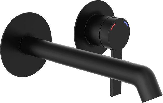 Schütte los angeles håndvaskarmatur - blandingsbatteri - mat sort - til vægmontering