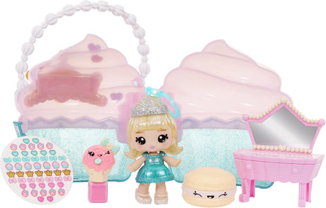 Yummiland skønhedstaske legesæt - cupcake lipgloss dukke.