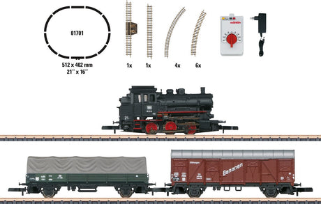 Märklin startersæt godstog med damplokomotiv serie 89, spor oval, dir