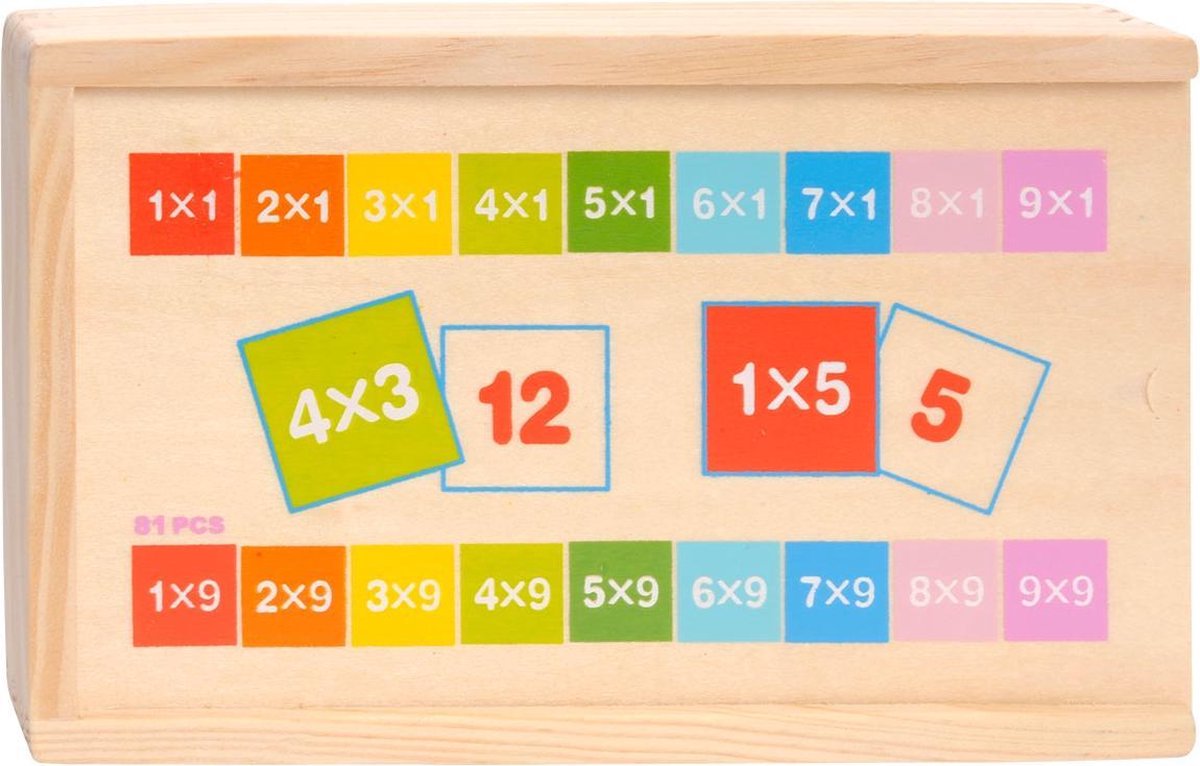 Topbright træ matematik domino multiplikation pædagogisk legetøj 81-dele.