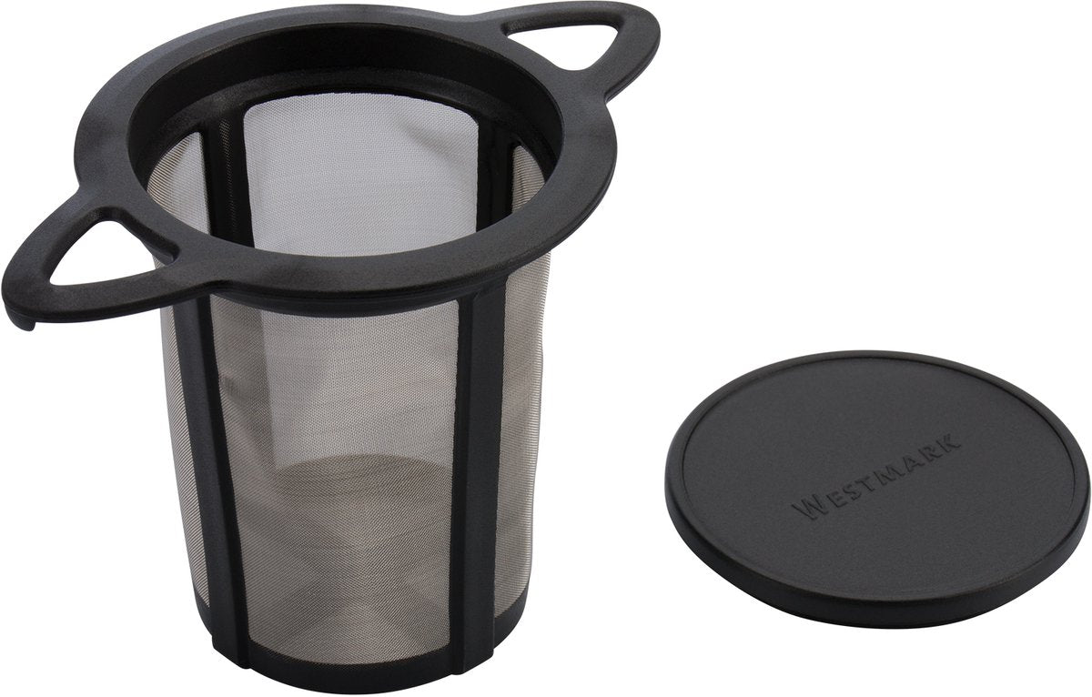 Westmark genanvendelig tefilterdrypper, med låg drypbakke, tetid, plastik og rustfrit stål, 11 x 7,2 cm, 15752260