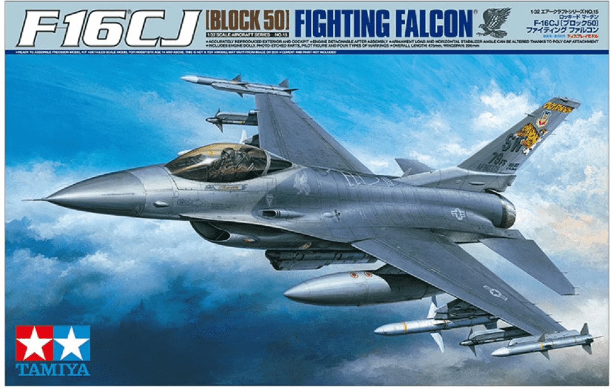 Tamiya modelsæt militærkøretøjer - 60315 f-16cj (blok 50) kampfalkefly plastik - 1:32 - modelfremstilling