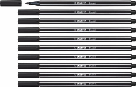Stabilo pen 68 - premium tuschpen - sort - æske med 10 stk