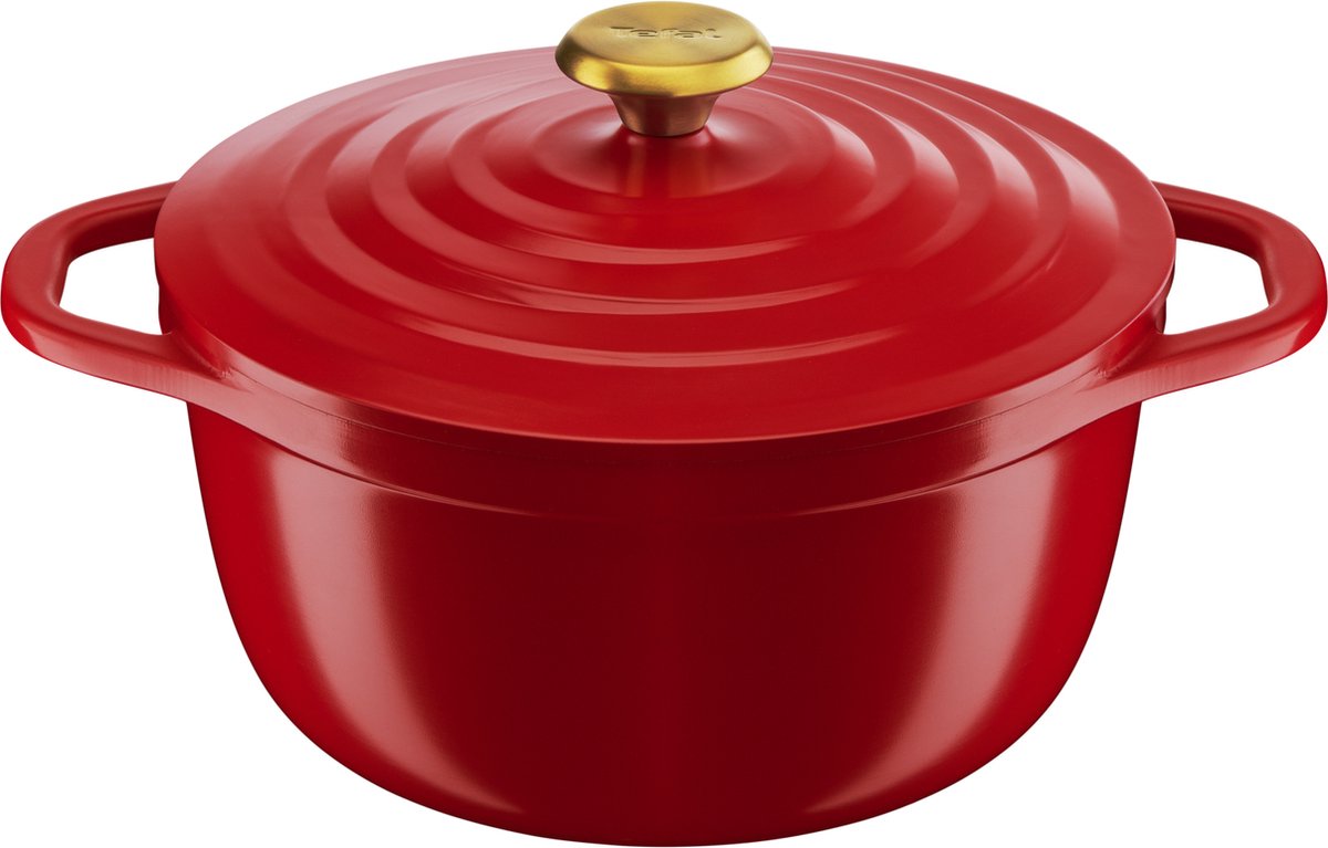 Tefal air - stegepande - ø24 cm - rød - letvægts - 4,7l - induktion