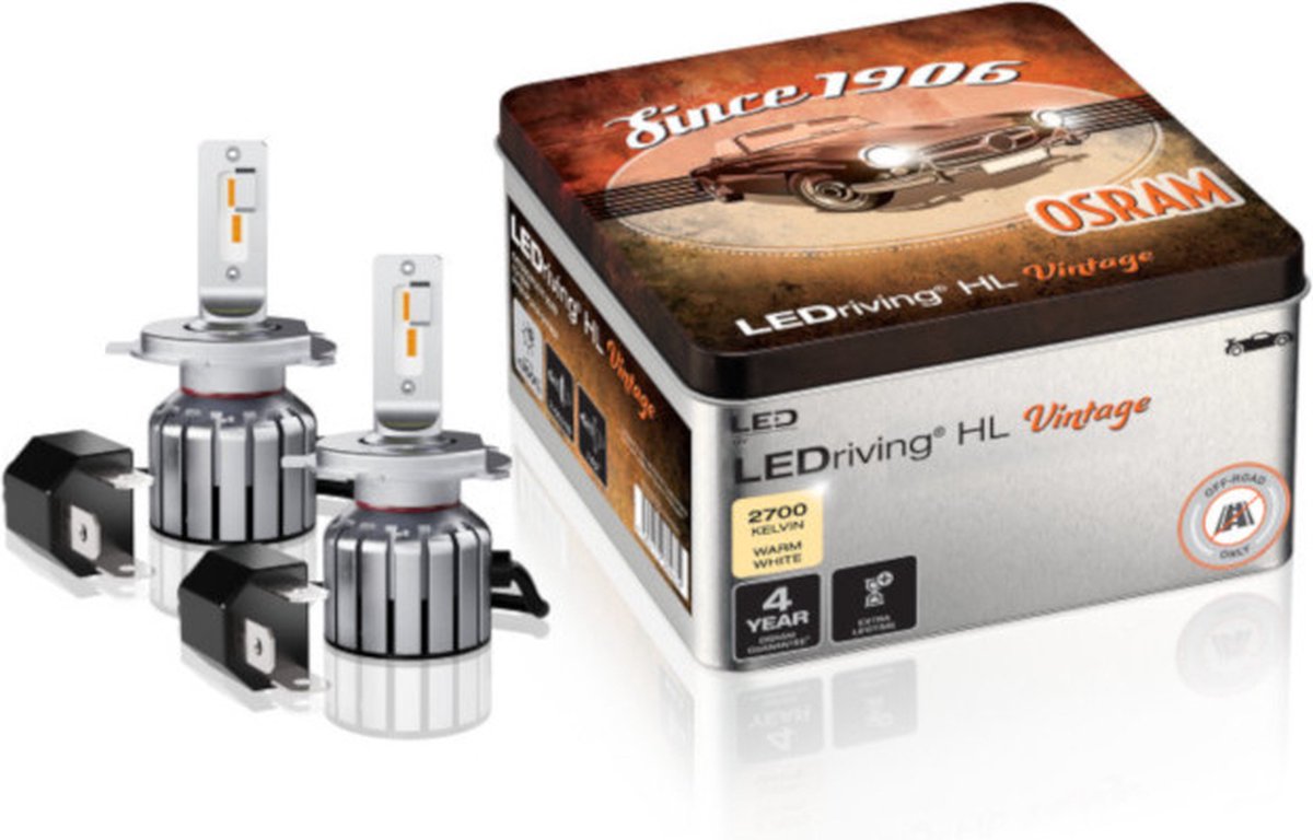 Osram ledriving hl vintage h4 h19 64193dwvnt-2mb sæt