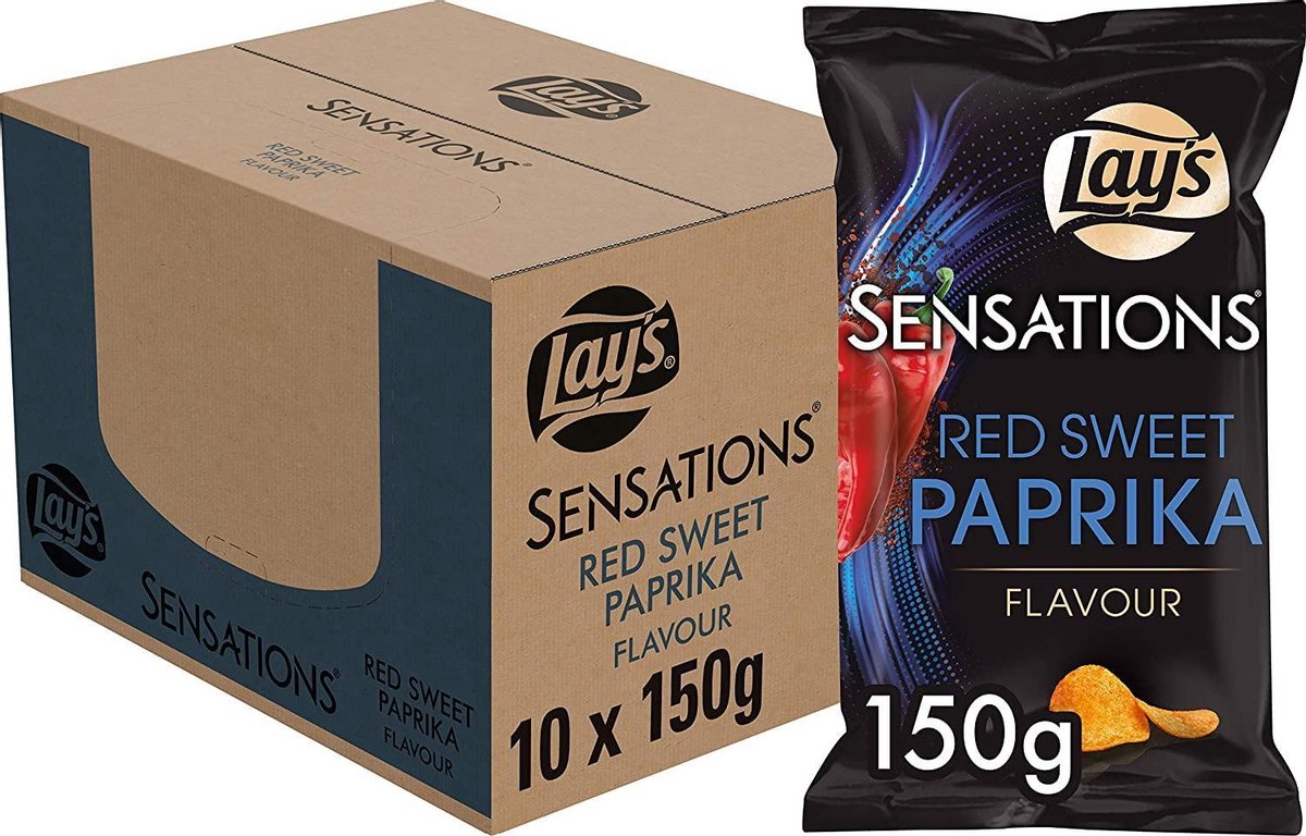 Lay's sensations rød sød paprika - chips - 10 x 150 gram