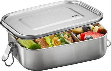 Gefu endure madkasse stor - rustfrit stål brødspand - lækagesikker bento madkasse