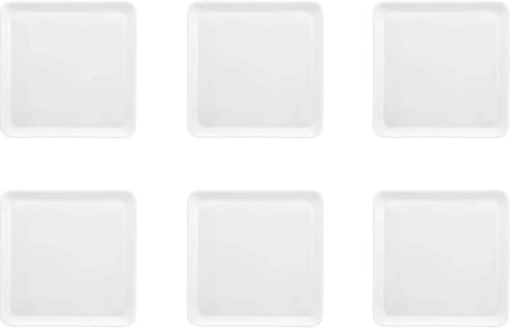 Medard de noblat - yaka hvid - firkantet middagstallerken 25,5x25,5 cm - 6 stk - porcelæn