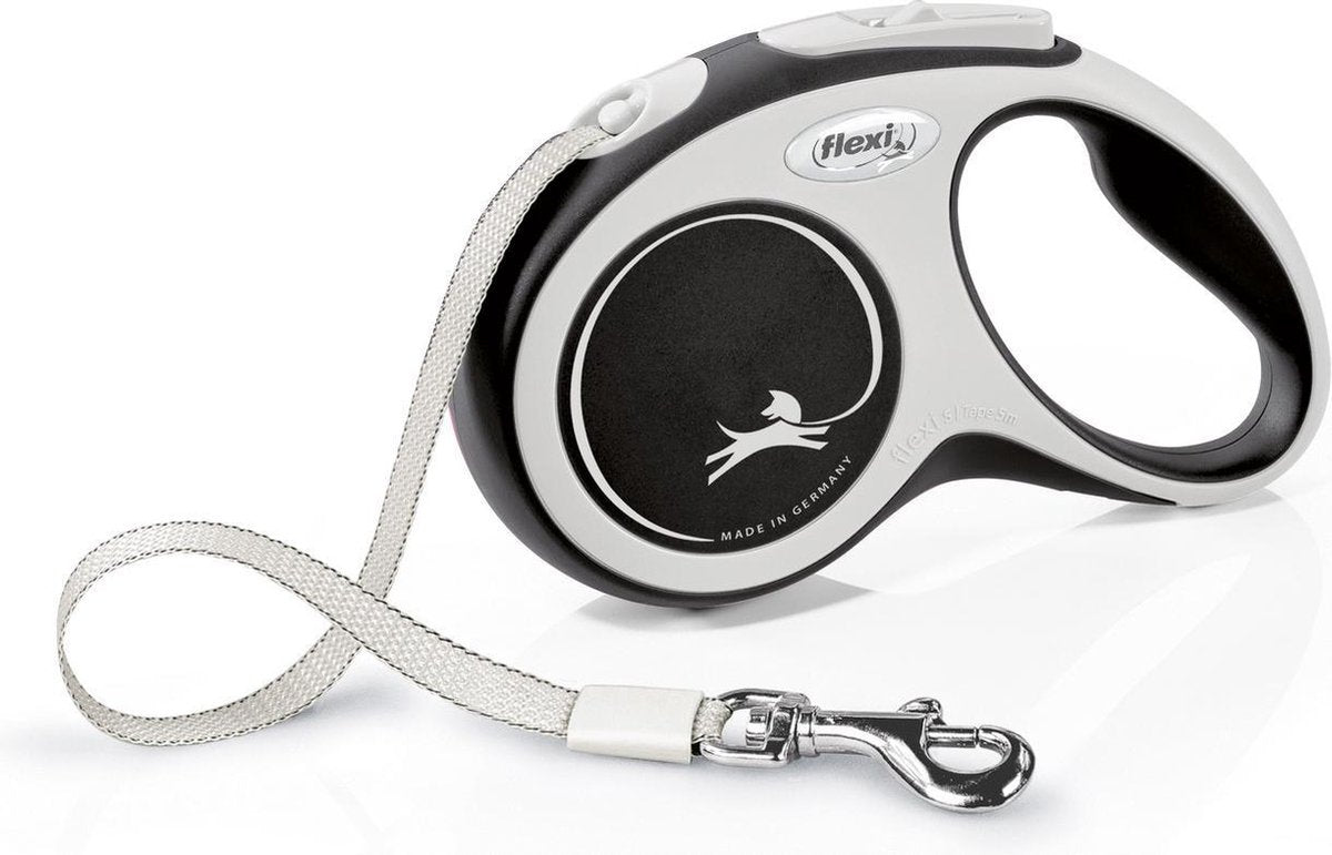 Flexi new comfort - udtrækkelig hundesnor - s - 5 m - sort grå - <12 kg