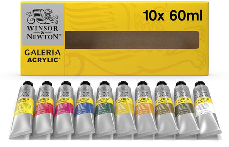 Winsor Newton 2190517 Galeria Akrylfarvesæt – 10 × 60 ml – Akrylmaling til begyndere kunstnere