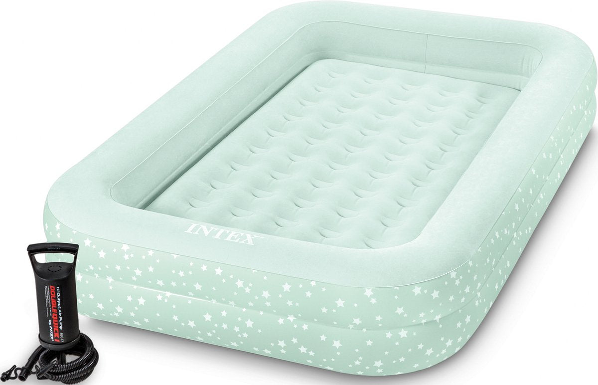 Intex børnerejseluftmadras med håndpumpe - 168 x 107 x 25 cm
