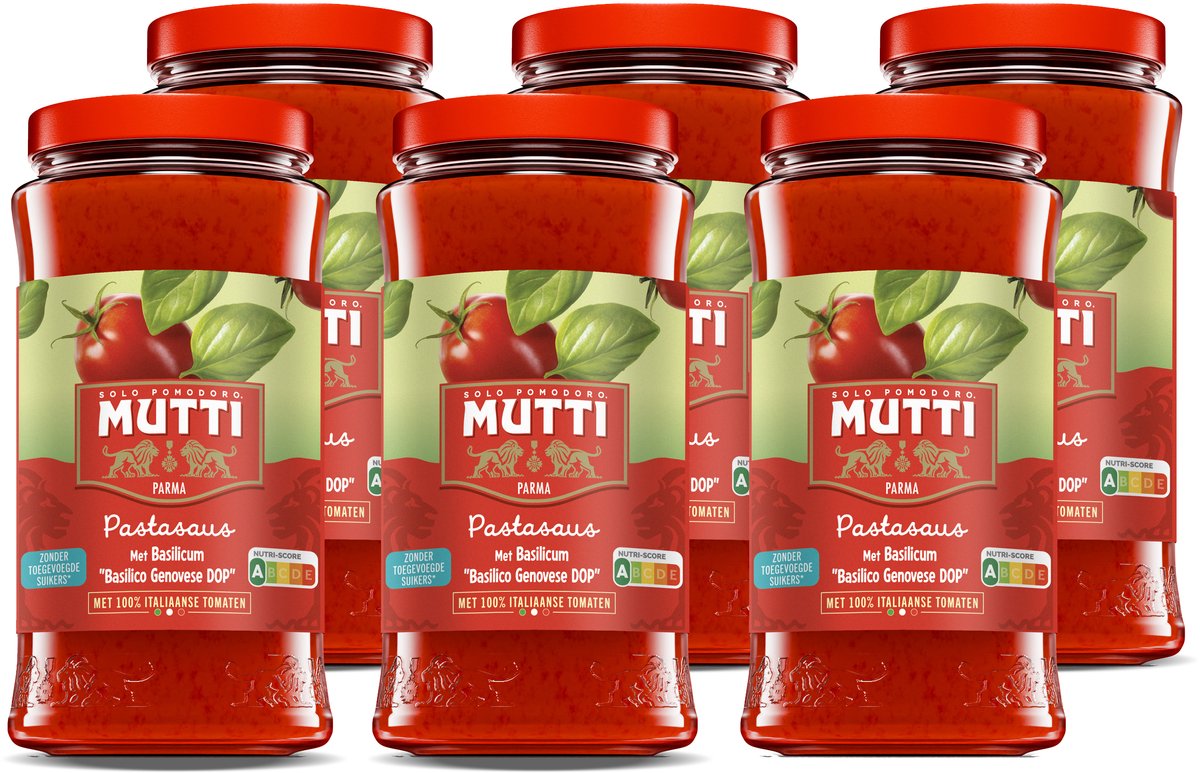 Mutti pasta sauce basilikum 6 x 400 gram