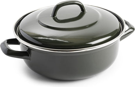 Dagspris - jeroen meus - stegepande ø22cm - olivengrøn - induktion - emalje - pfas-fri