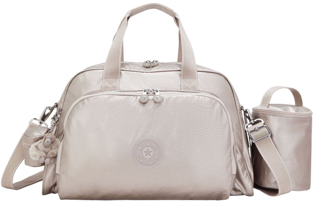 Kipling pusletaske basic plus camama babytaske metallisk glød rosa guld farvet