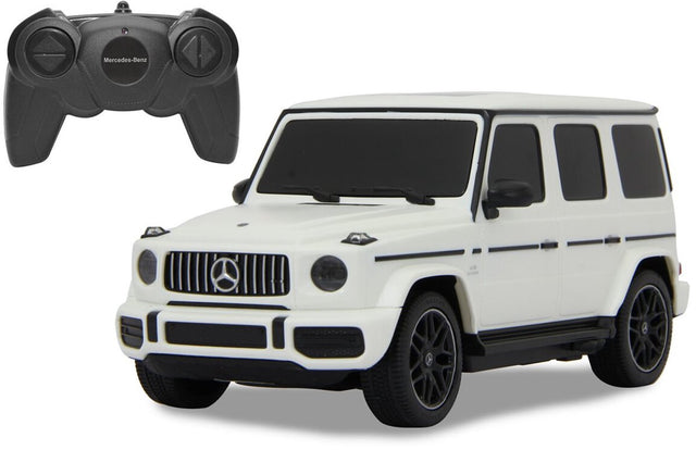 Jamara rc køretøj bil - 405192 rc bil mercedes-benz g63 - g klasse - hvid - 2.4ghz rc model færdiglavet - 1:24 styret bil