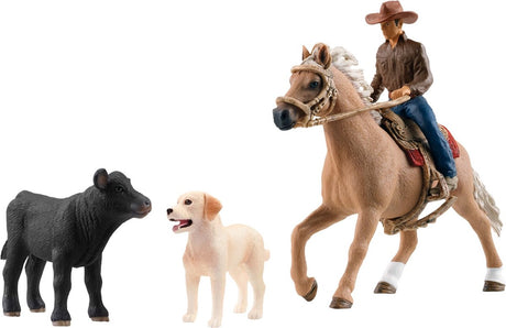 Schleich farm world - westernridning - figursæt - børnelegetøj til drenge og piger - 3 til 8 år -42578