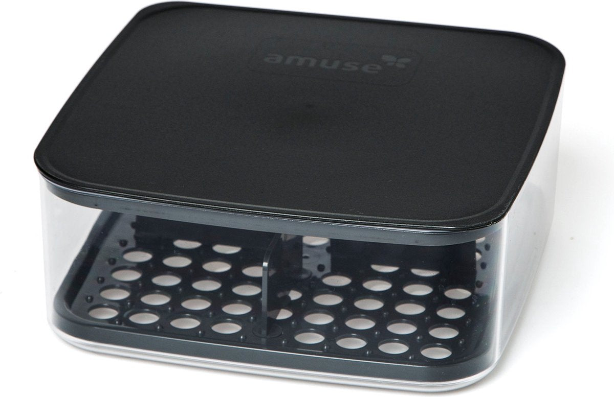 Amuse osteboks - madopbevaringsboks - madbeholdere - stabelbar - grå - 3 l