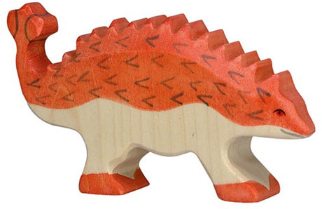 Holztiger dinosaur - ankylosaurus - 13x2x7cm - træfigur - håndlavet