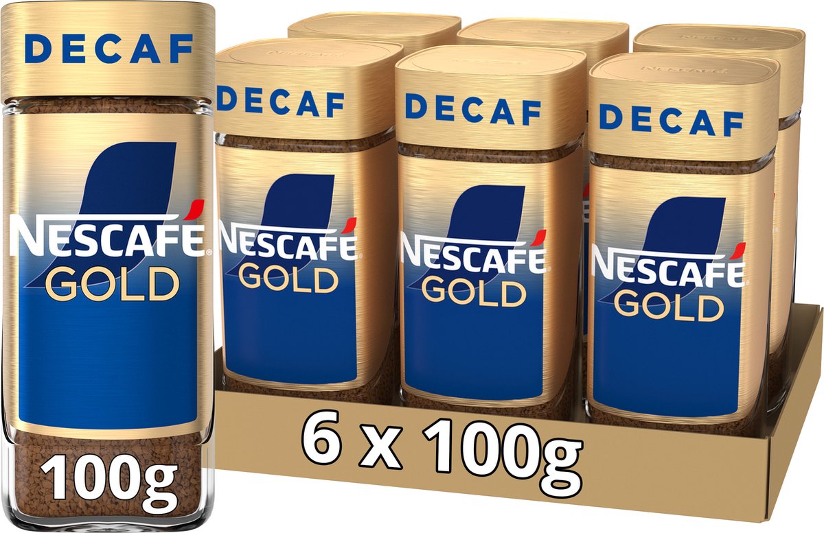 Nescafé gold decafé instant kaffe - 6 kander x 100g