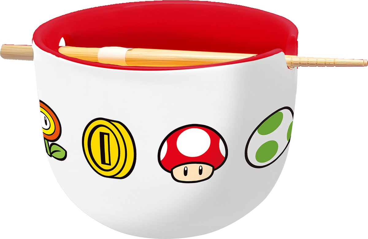 Stor Nintendo - Super Mario Bros. ramenskål med spisepinde