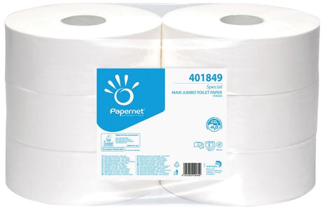 Papernet toiletpapir special maxi jumbo 2-lags 1180 ark, pakke med 6 ruller